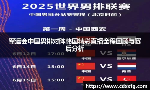 军运会中国男排对阵韩国精彩直播全程回顾与赛后分析